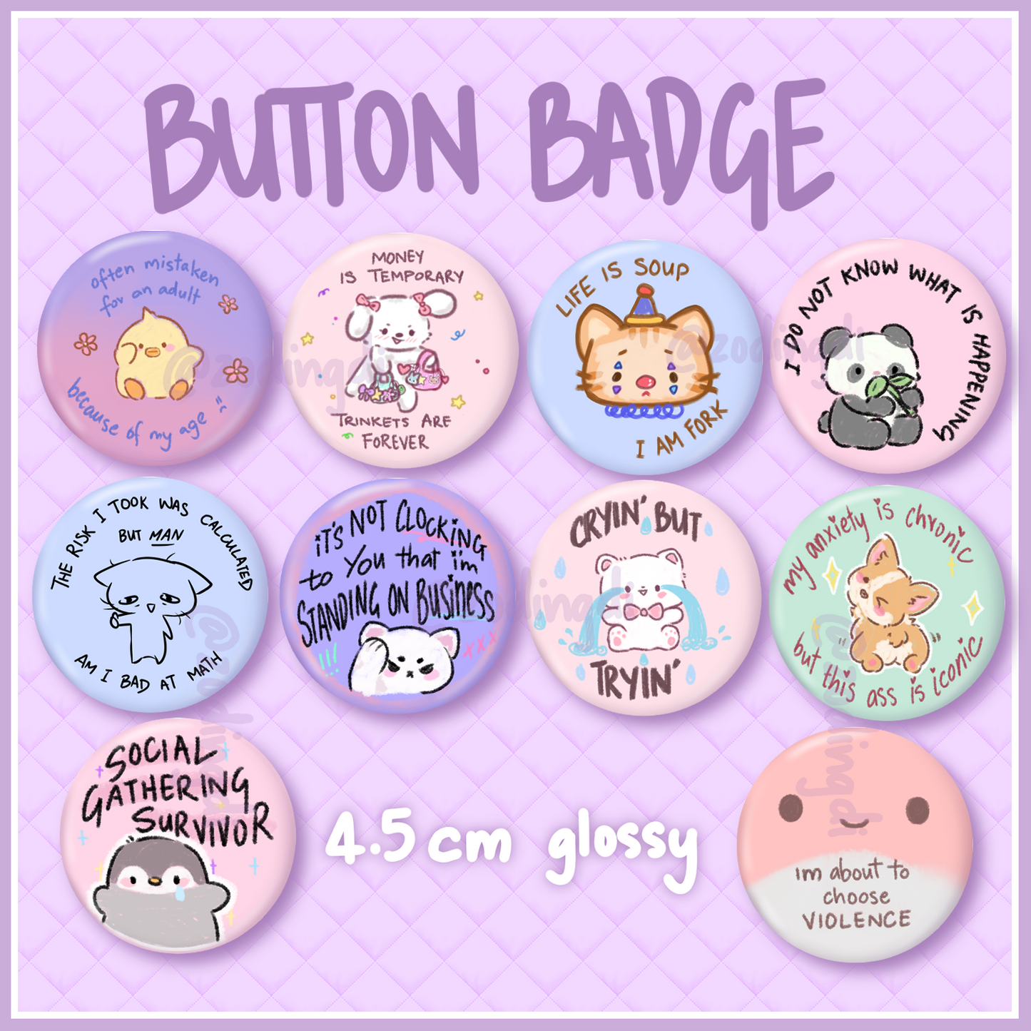 silly goofy badges