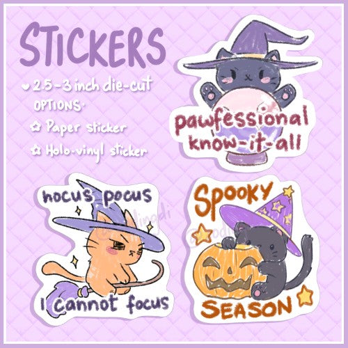 spoopy die-cut stickers
