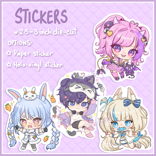 vtuber die-cut stickers