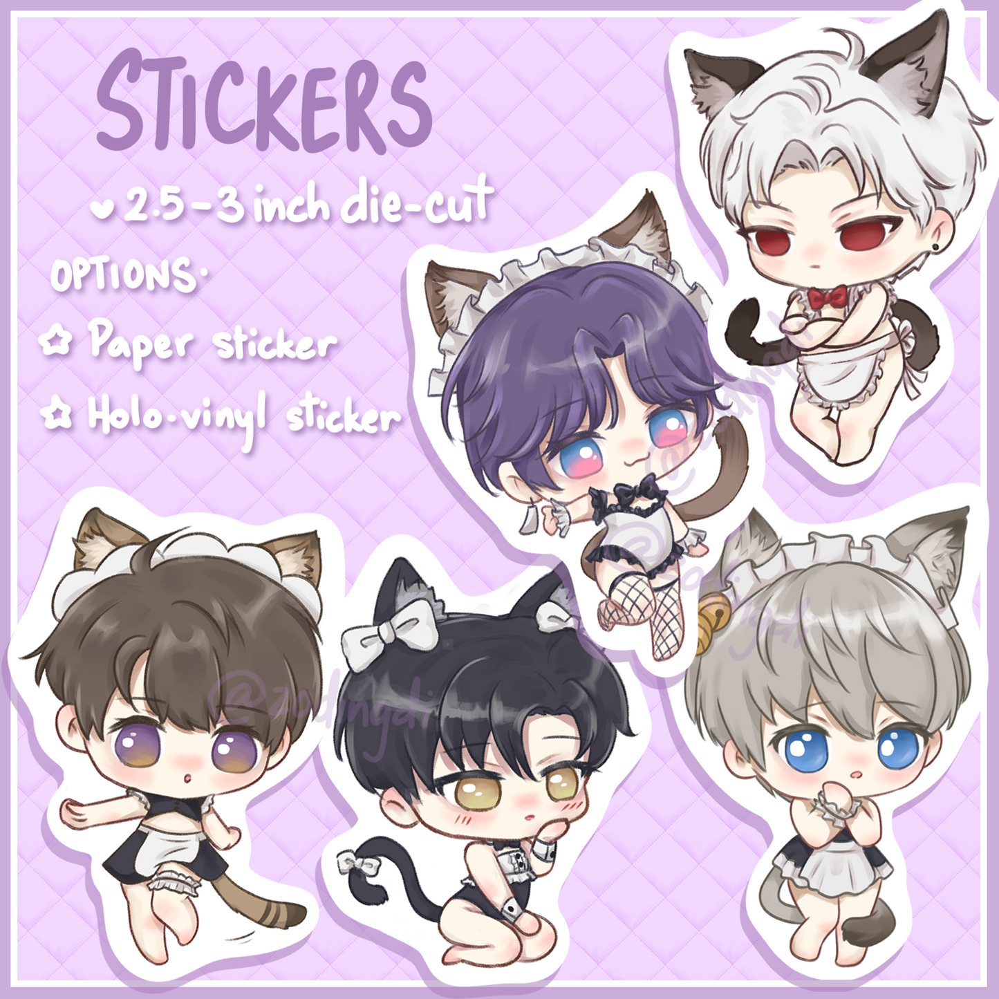 catboy lads die-cut stickers