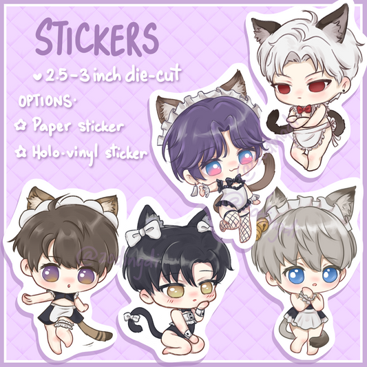 catboy lads die-cut stickers