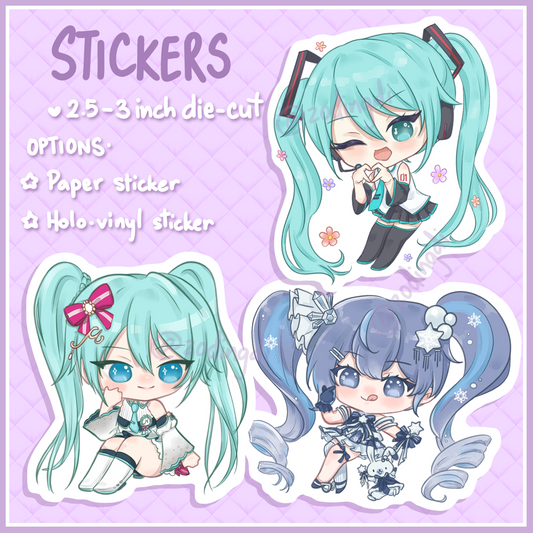 miku die-cut stickers