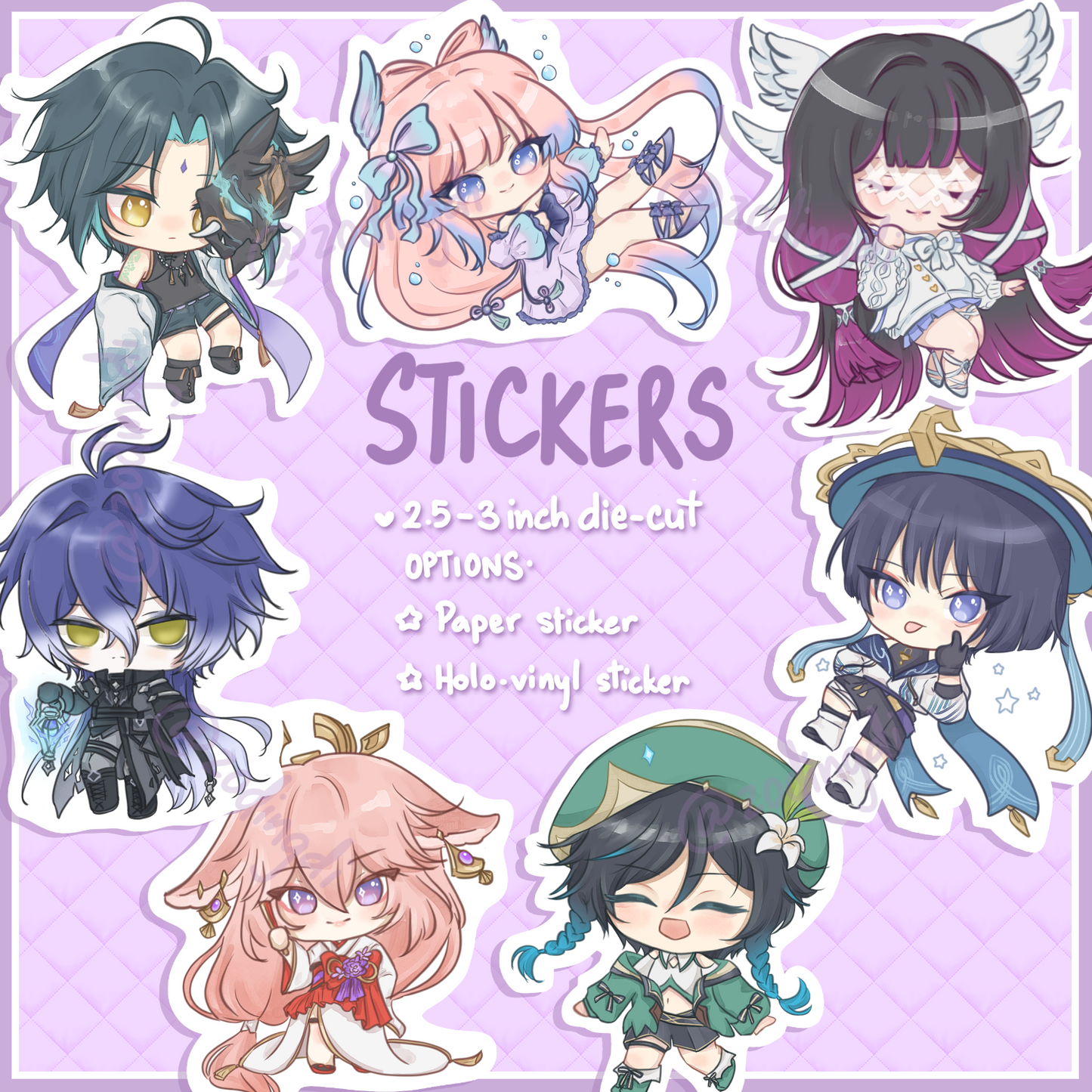 genshin die-cut stickers