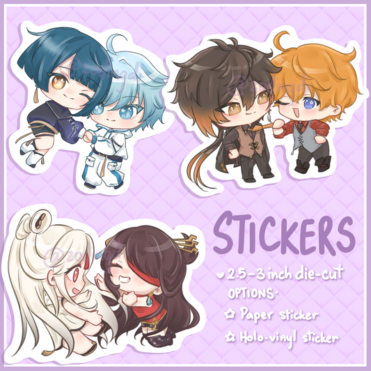 genshin ships die-cut stickers