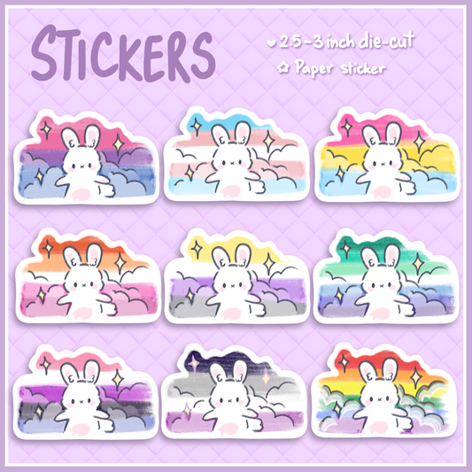 pride bunny stickers 🌈