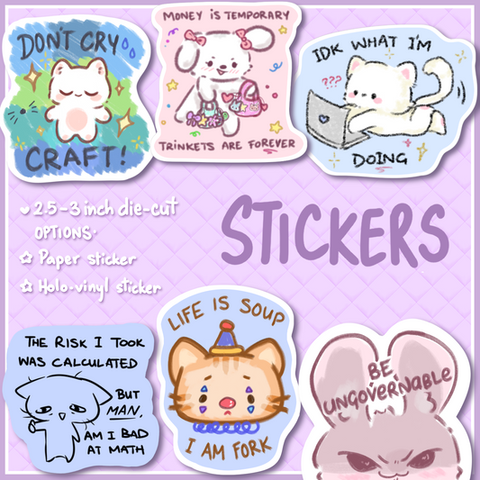 silly goofy die-cut stickers