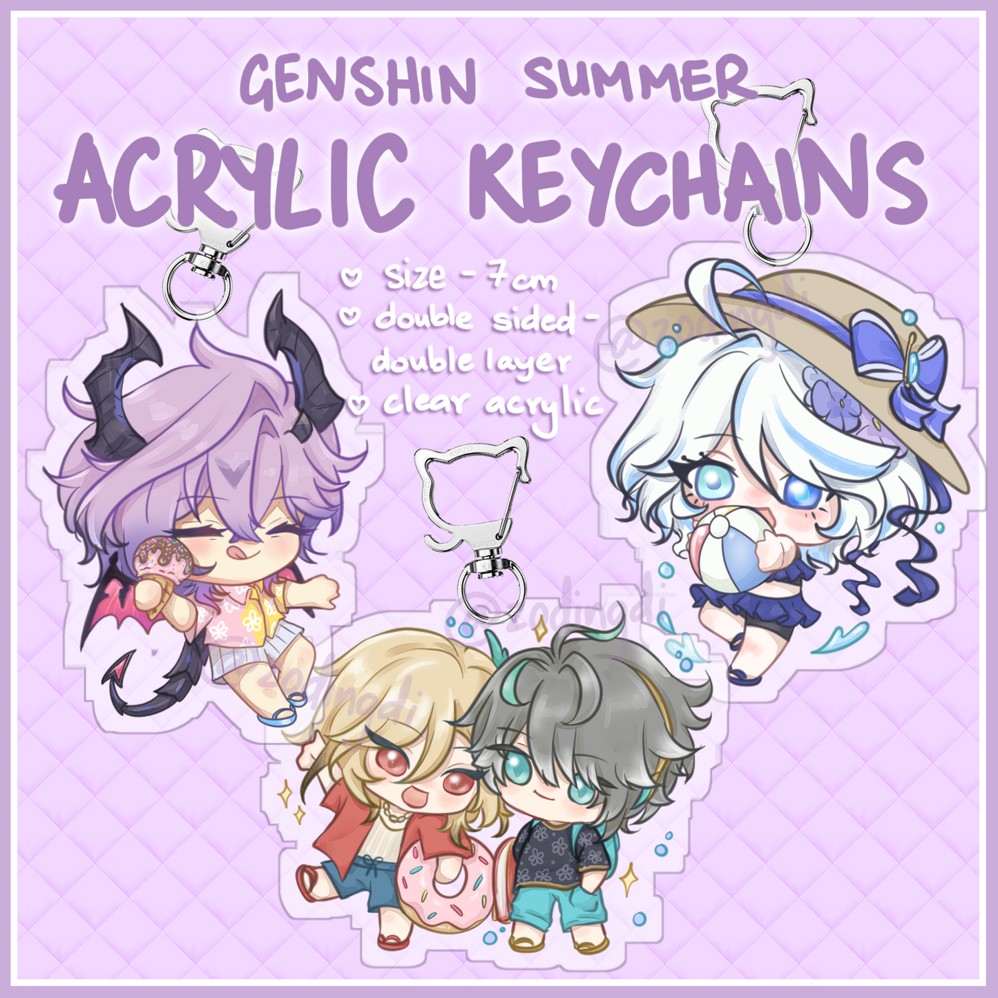 genshin summer keychains