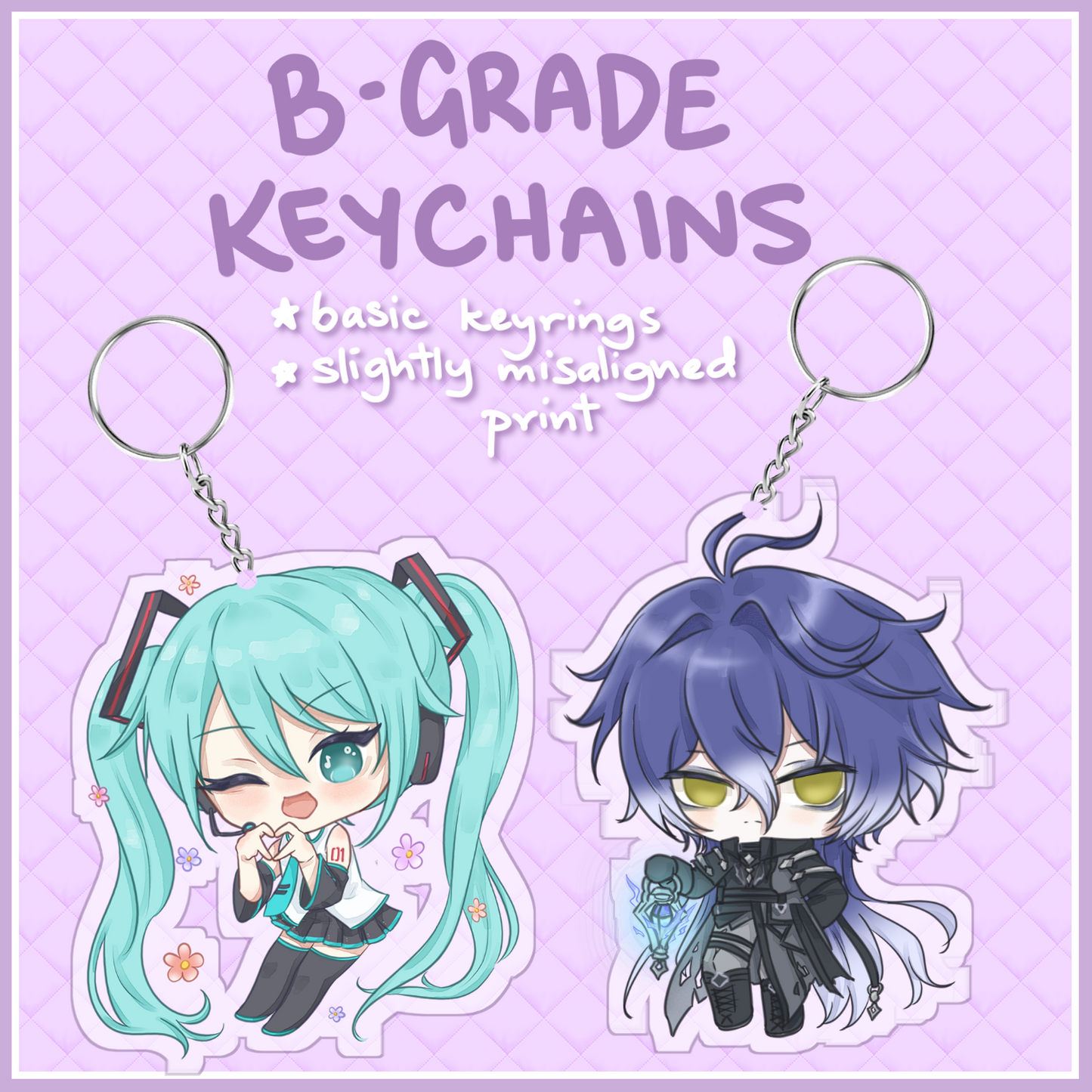 b-grade acrylic keychains