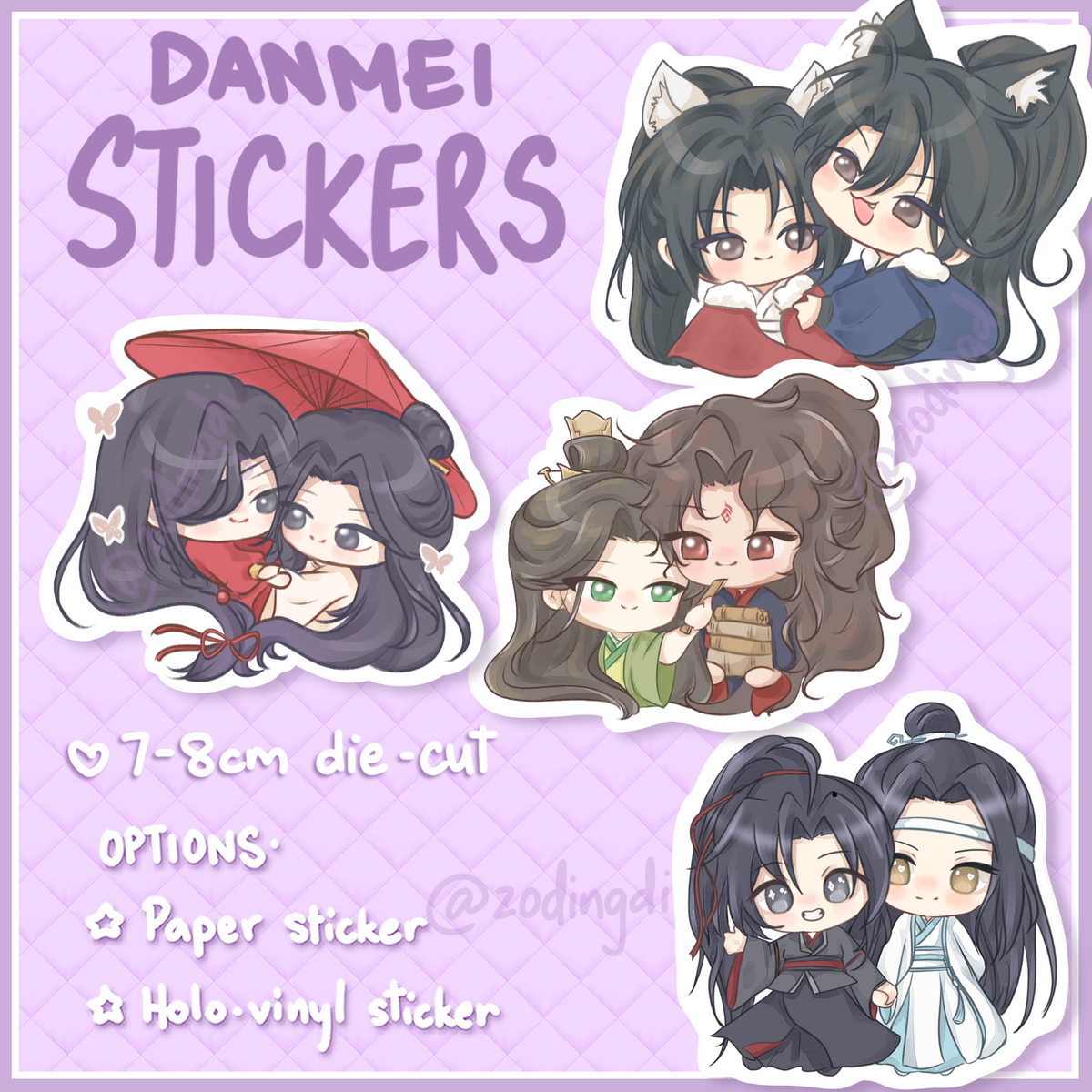 danmei die-cut stickers